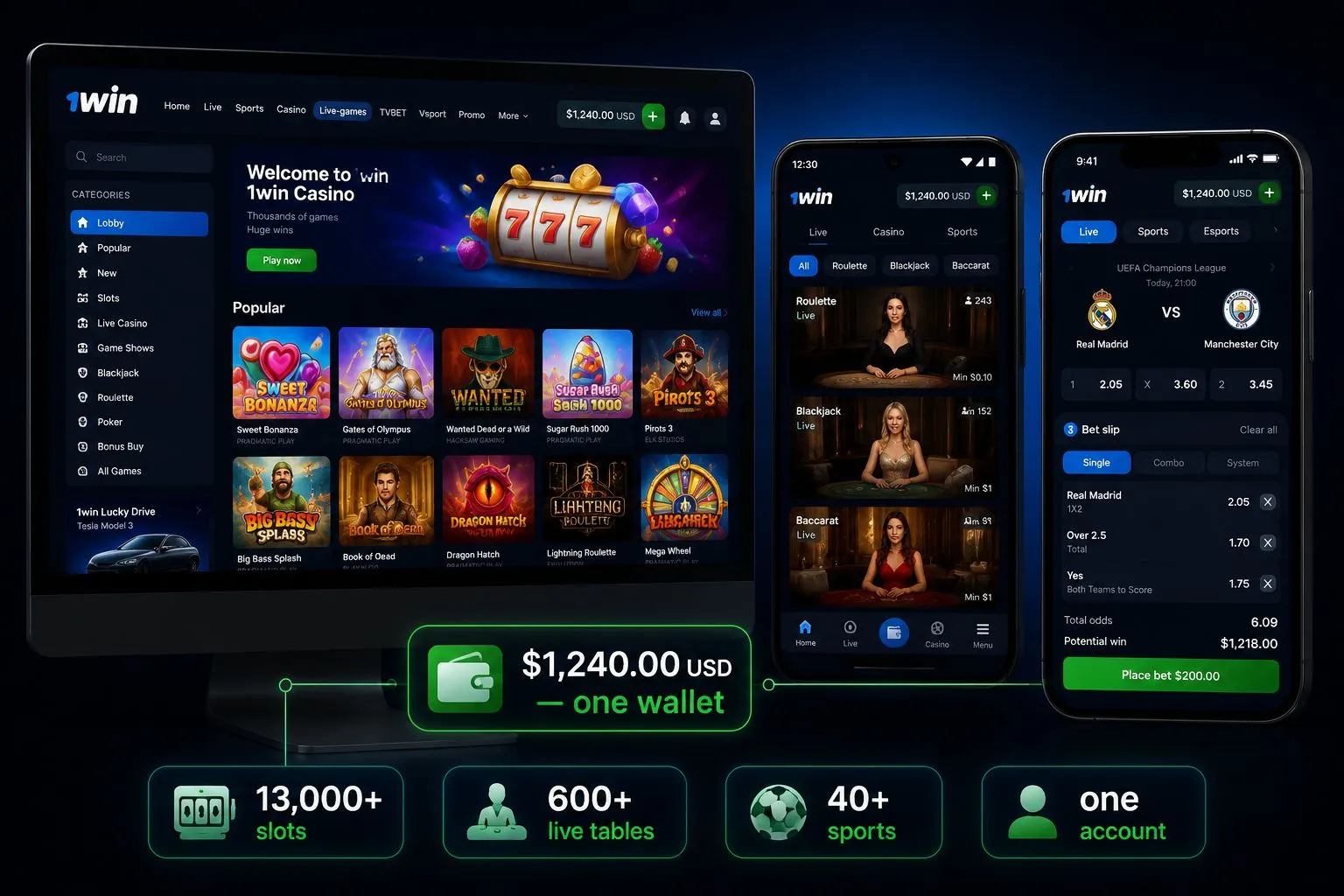 One 1Win balance across every device